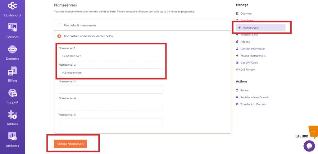 chemicloud-nameserver-setting