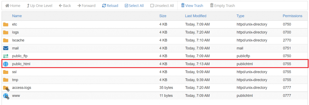 cpanel-root-folder