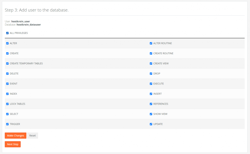 database-Privileges