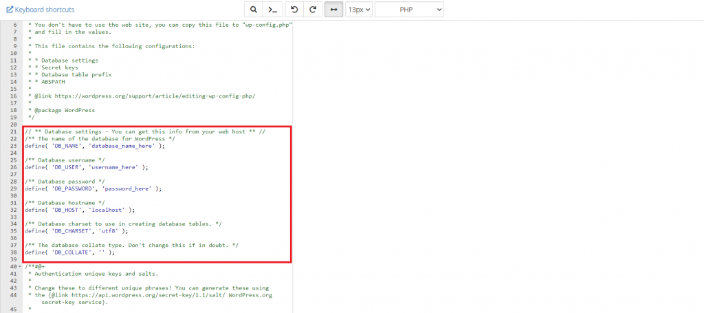 wordpress-configuration-data